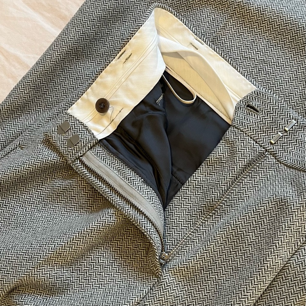Aritzia Wilfred⎜ORSAY PANT⎜LIGHT GREY HERRINGBONE - Picture 6 of 12